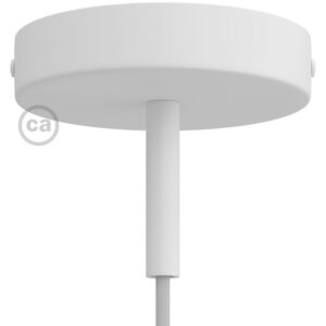 Cylindrical metal ceiling socket, conical cable retainer Creative Cables, white matt