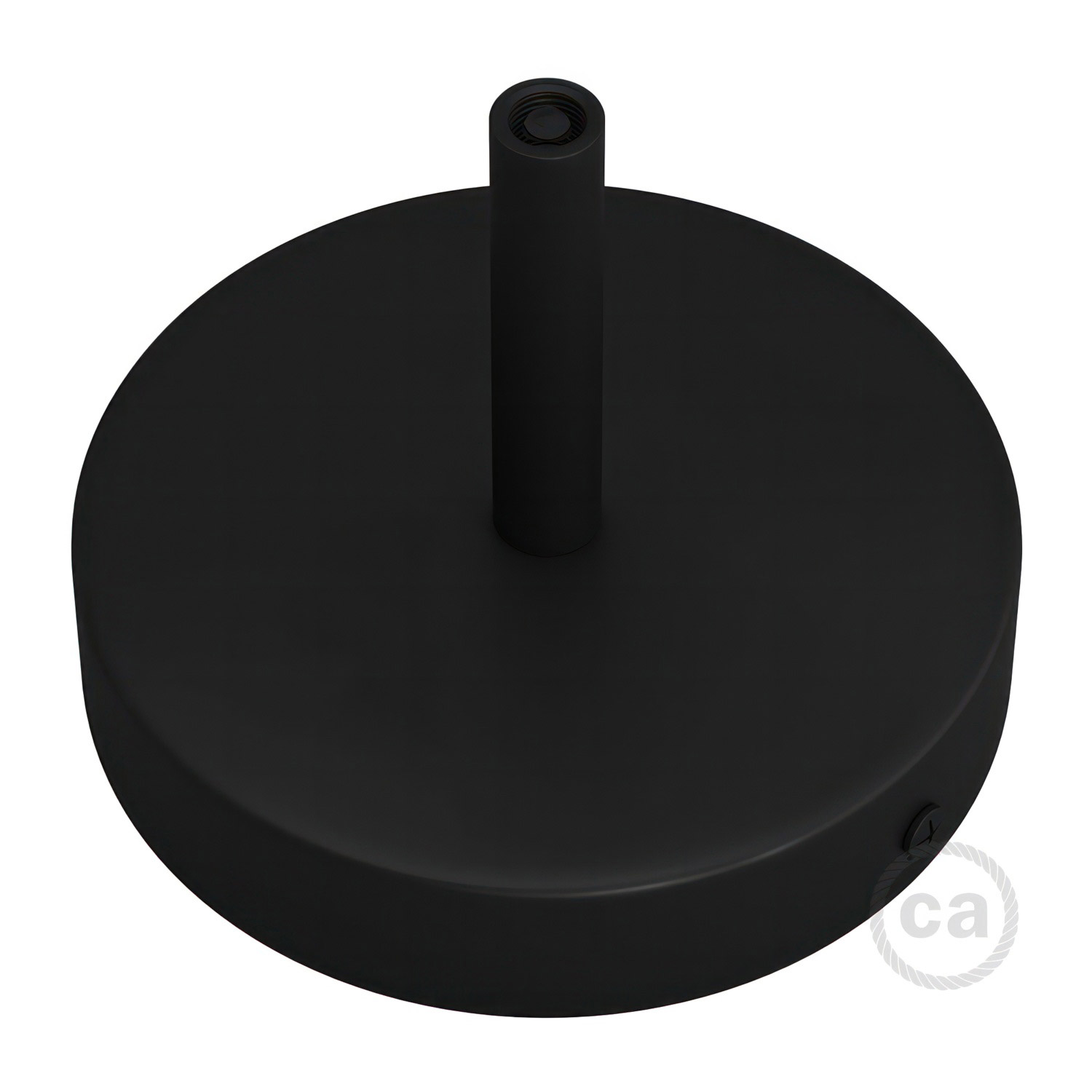Cylindrical metal ceiling socket, conical cable retainer Creative Cables, black