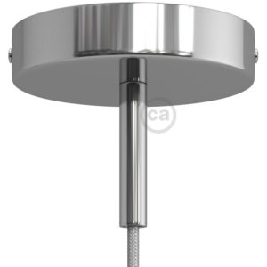 Cylindrical metal ceiling socket, conical cable retainer Creative Cables, chrome