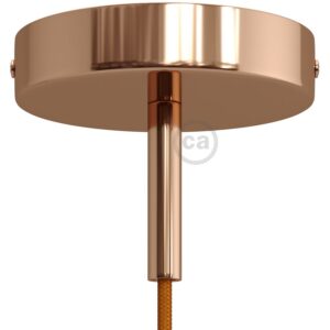 Cylindrical metal ceiling socket, conical cable retainer Creative Cables, copper