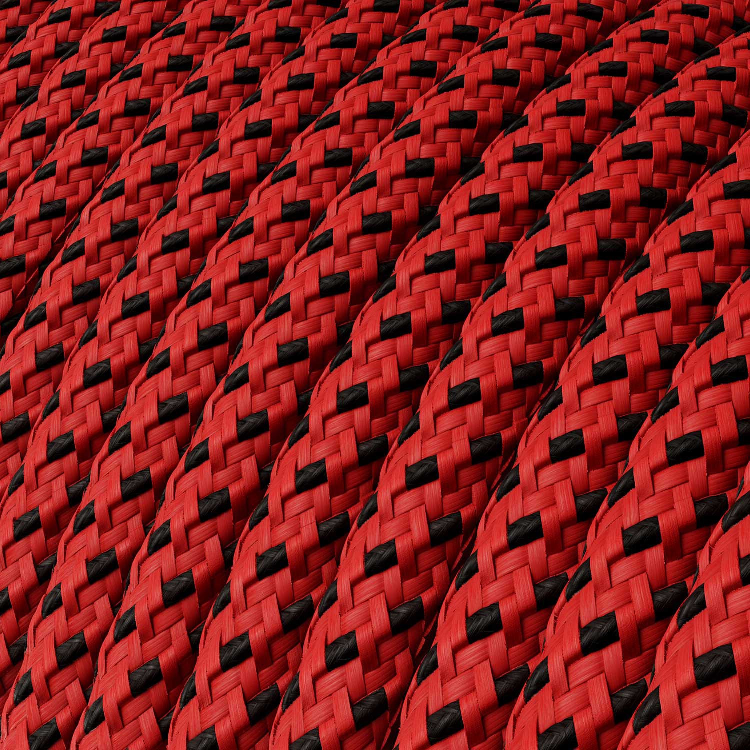 Textile cable Creative Cables, glossy 3d red devil, 3-core