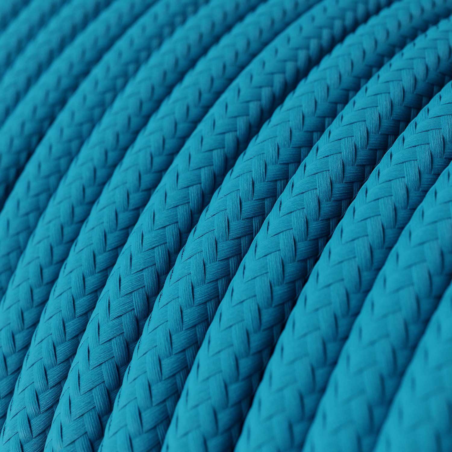 Textile cable Creative Cables, glossy cyan blue, 3-core