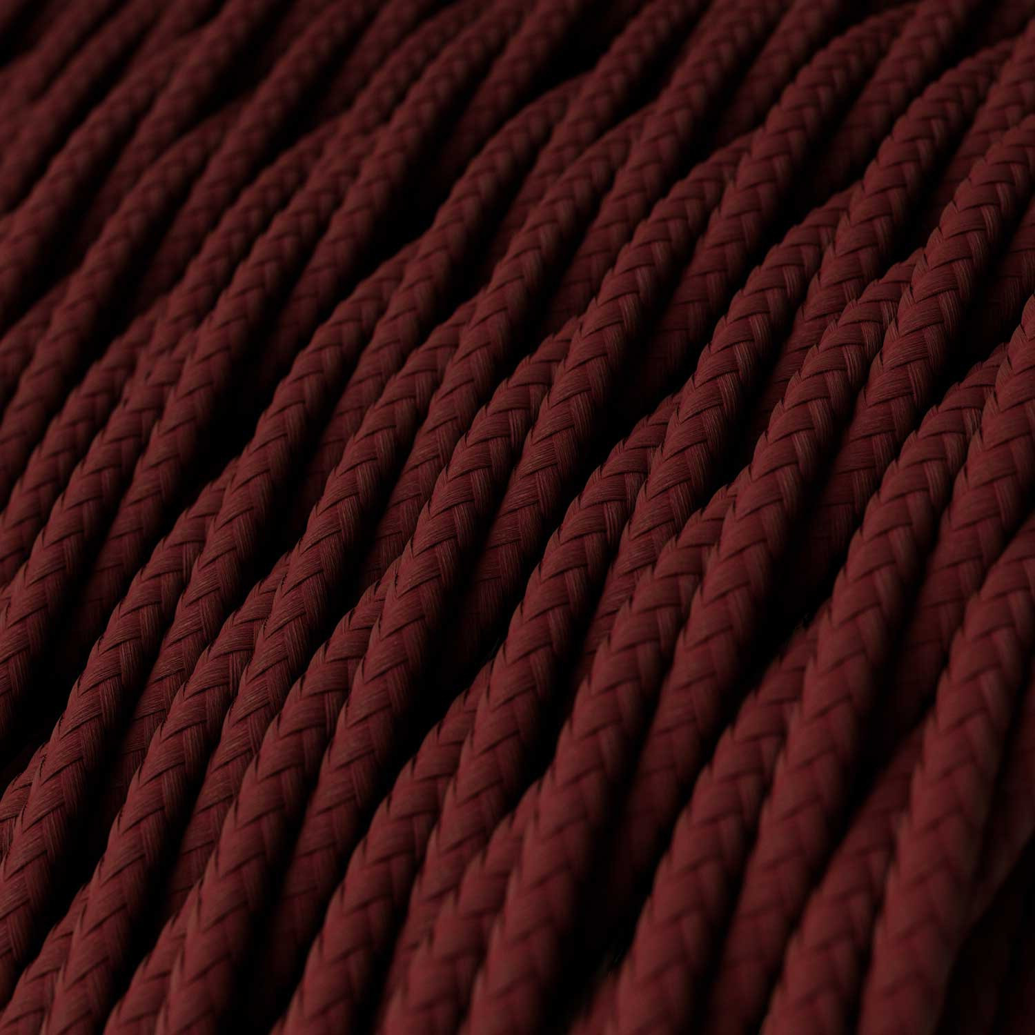 Textile cable Creative Cables, glossy burgundy, 3-core
