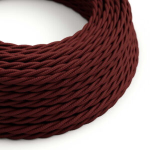 Textile cable Creative Cables, glossy burgundy, 3-core