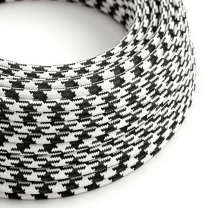 Textile cable Creative Cables, glossy charcoal black and white, 3-core