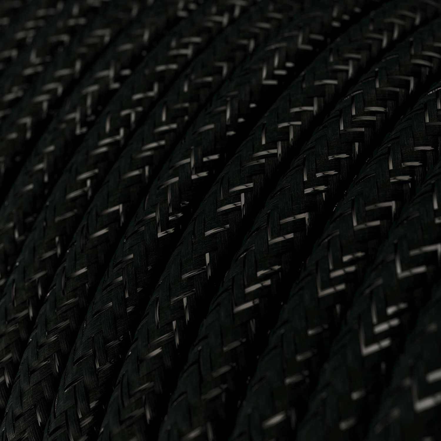 Textile cable Creative Cables, glossy charcoal black, 3-core