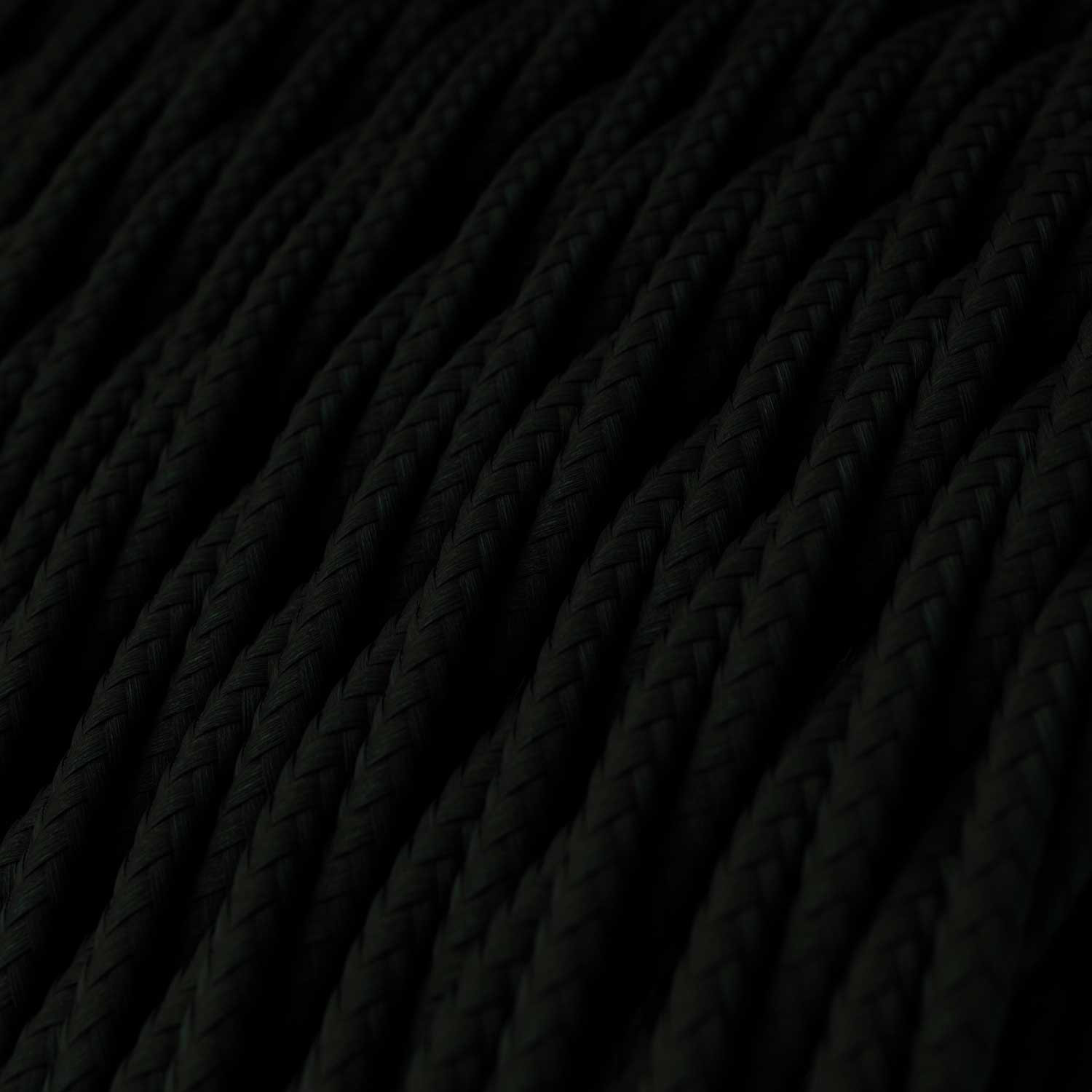 Textile cable Creative Cables, glossy charcoal black, 3-core