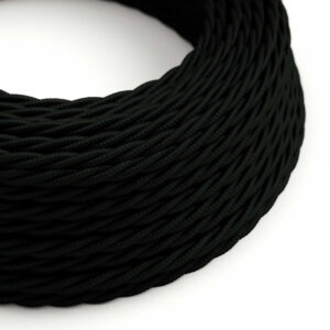 Textile cable Creative Cables, glossy charcoal black, 3-core