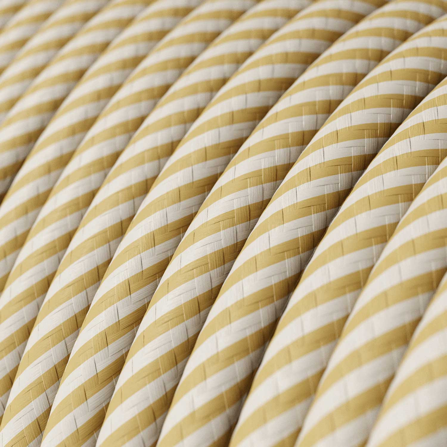 Textile cable Creative Cables, glossy cream and hazelnut (two-colour Vertigo), 3-core