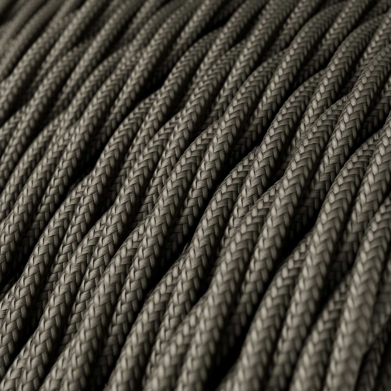 Textile cable Creative Cables, glossy dark grey, 3-core