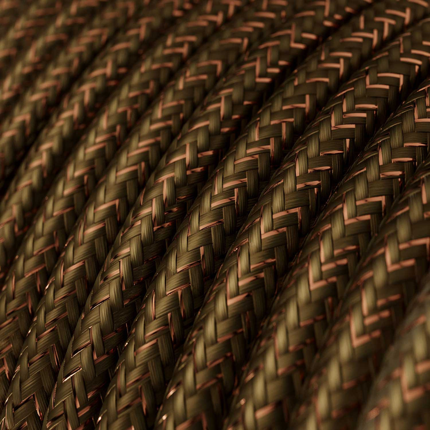 Textile cable Creative Cables, glossy espresso brown, 3-core