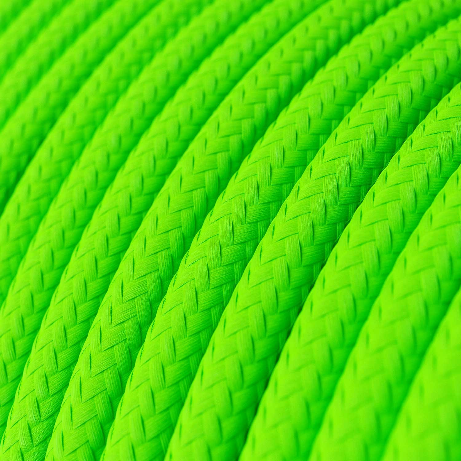 Textile cable Creative Cables, glossy fluo green, 3-core