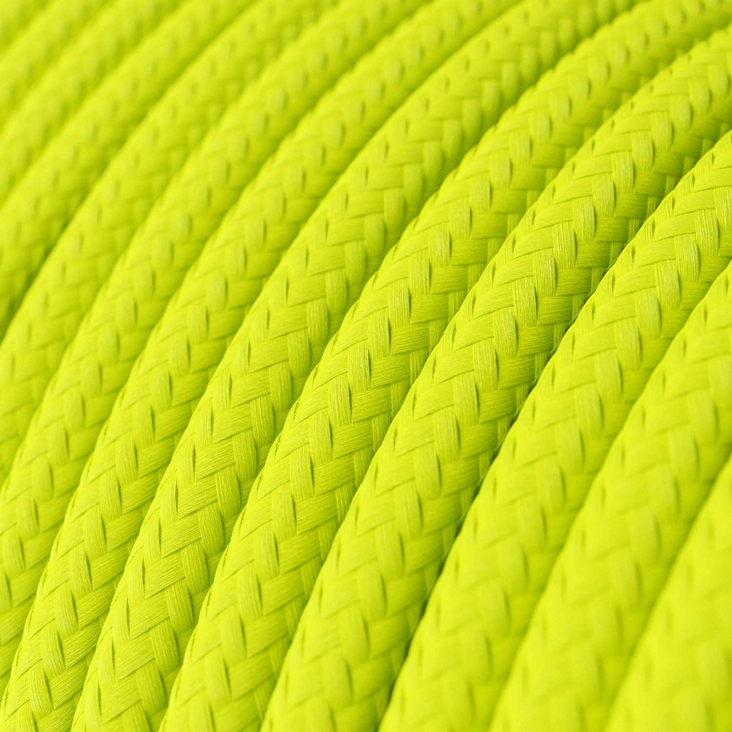 Textile cable Creative Cables, glossy fluo yellow, 3-core