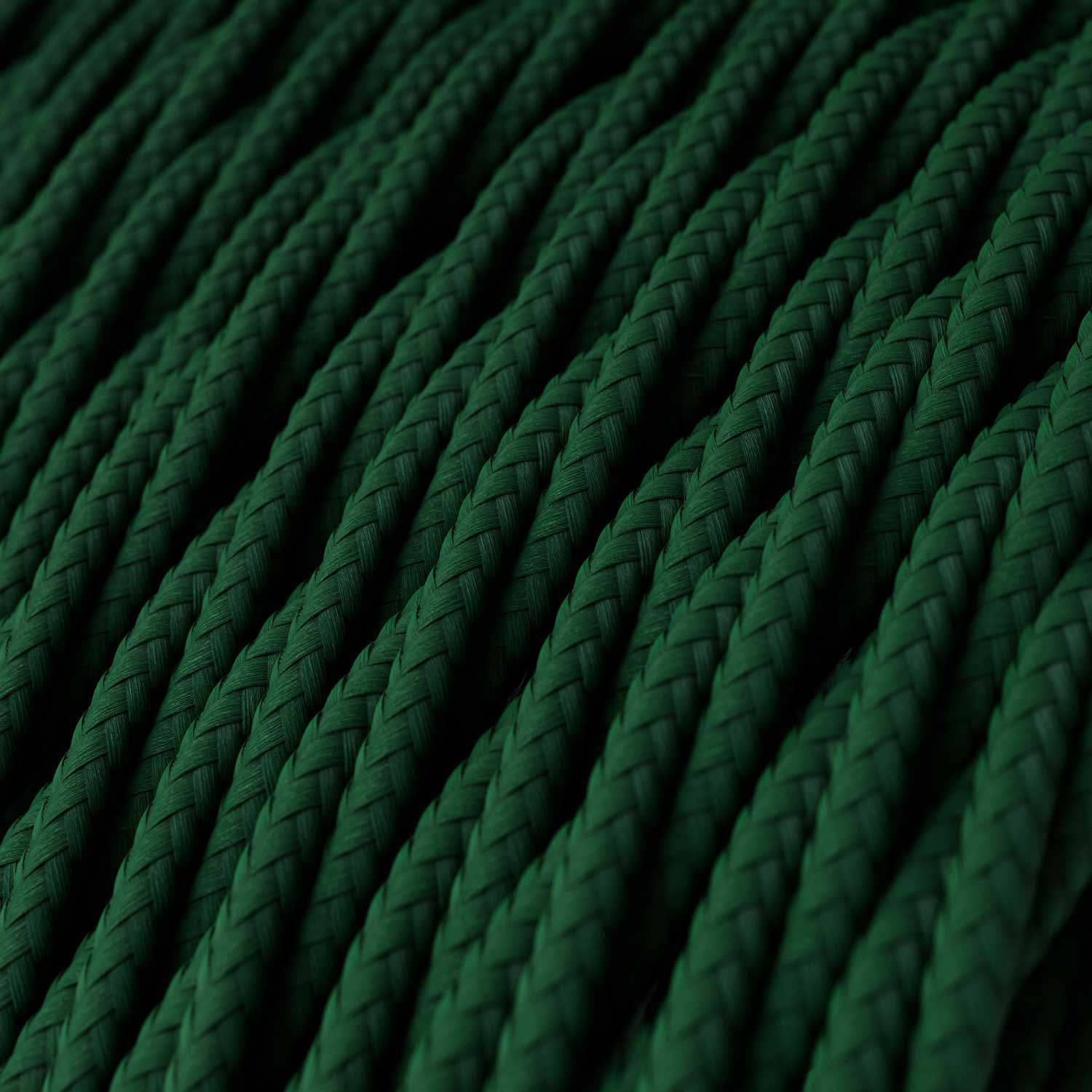 Textile cable Creative Cables, glossy forest green