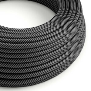 Textile cable Creative Cables, glossy graphite and charcoal black (two-colour Vertigo), 3-core