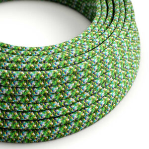 Textile cable Creative Cables, glossy green pixel pattern, 3-core
