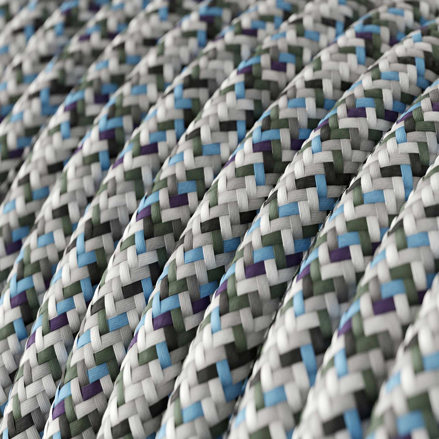 Textile cable Creative Cables, glossy ice pixel pattern, 3-core