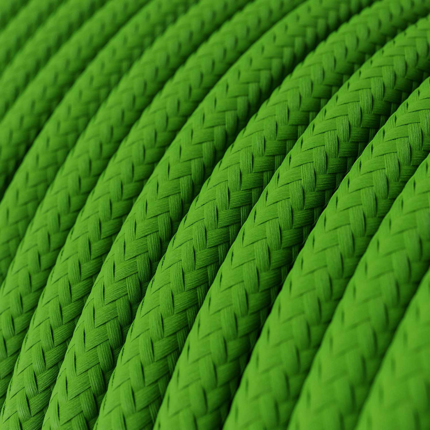 Textile cable Creative Cables, glossy lime green, 3-core