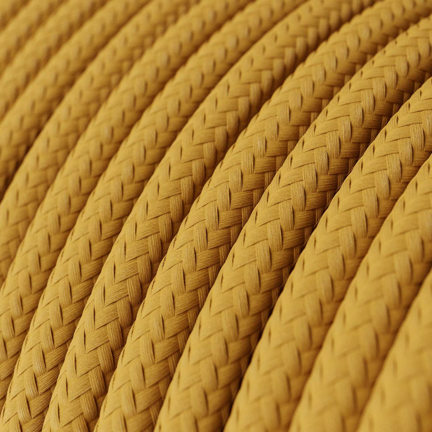 Textile cable Creative Cables, glossy mustard yellow, 3-core