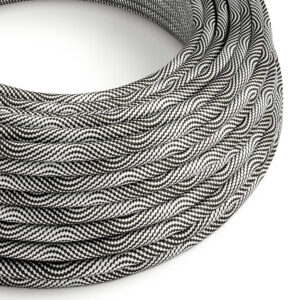 Textile cable Creative Cables, glossy optical black and silver (two-colour Vertigo), 3-core