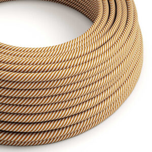 Textile cable Creative Cables, glossy white and whisky (two-colour Vertigo), 3-core