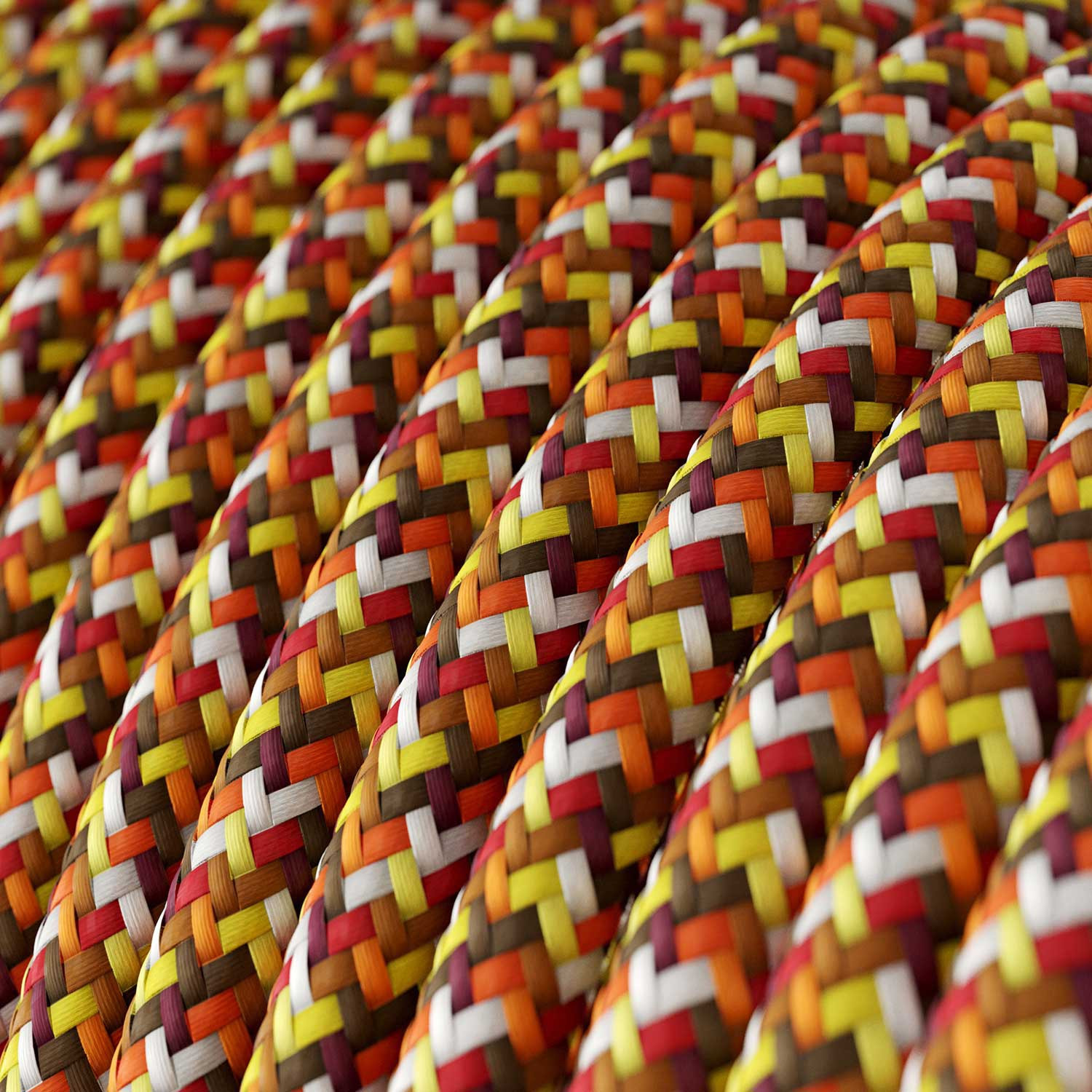 Textile cable Creative Cables, glossy orange pixel pattern, 3-core