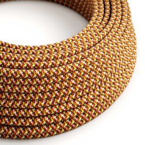 Textile cable Creative Cables, glossy orange pixel pattern, 3-core