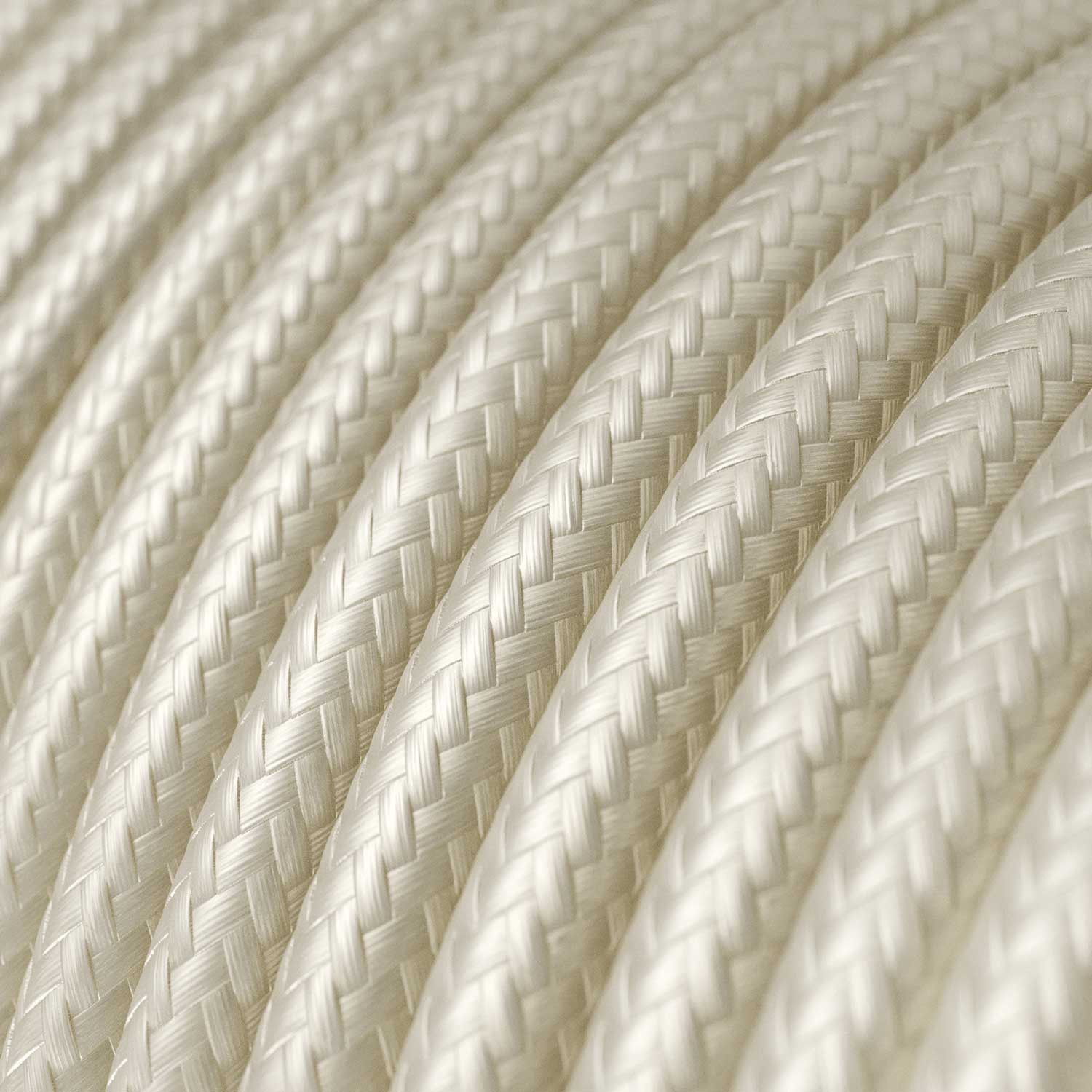 Textile cable Creative Cables, glossy mother-of-pearl white