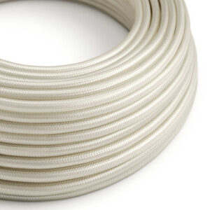 Textile cable Creative Cables, glossy mother-of-pearl white