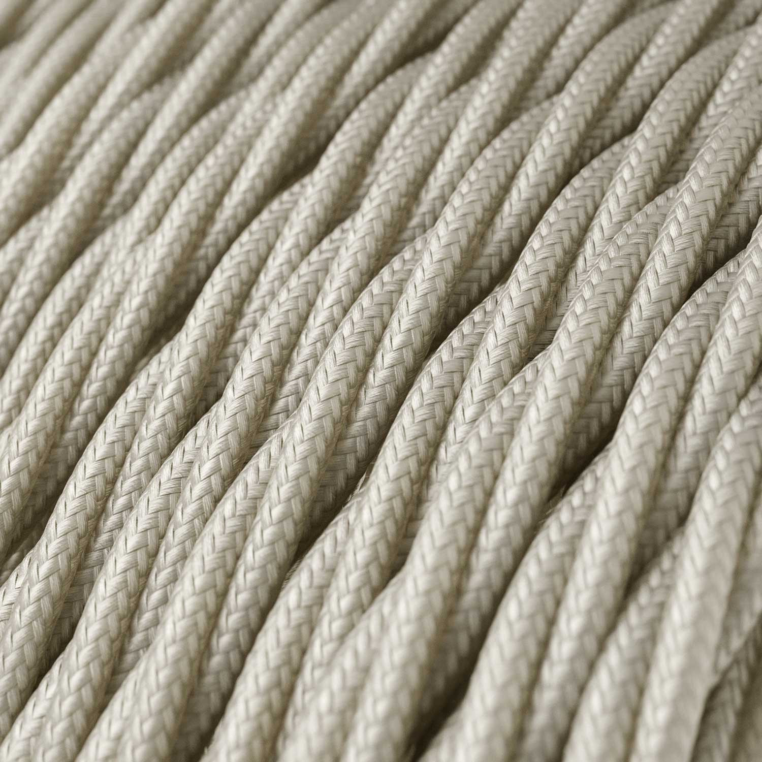 Textile cable Creative Cables, glossy mother-of-pearl white, 3-core