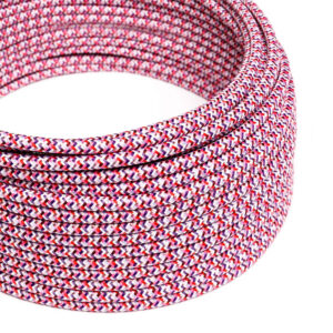 Textile cable Creative Cables, glossy pink pixel pattern, 3-core