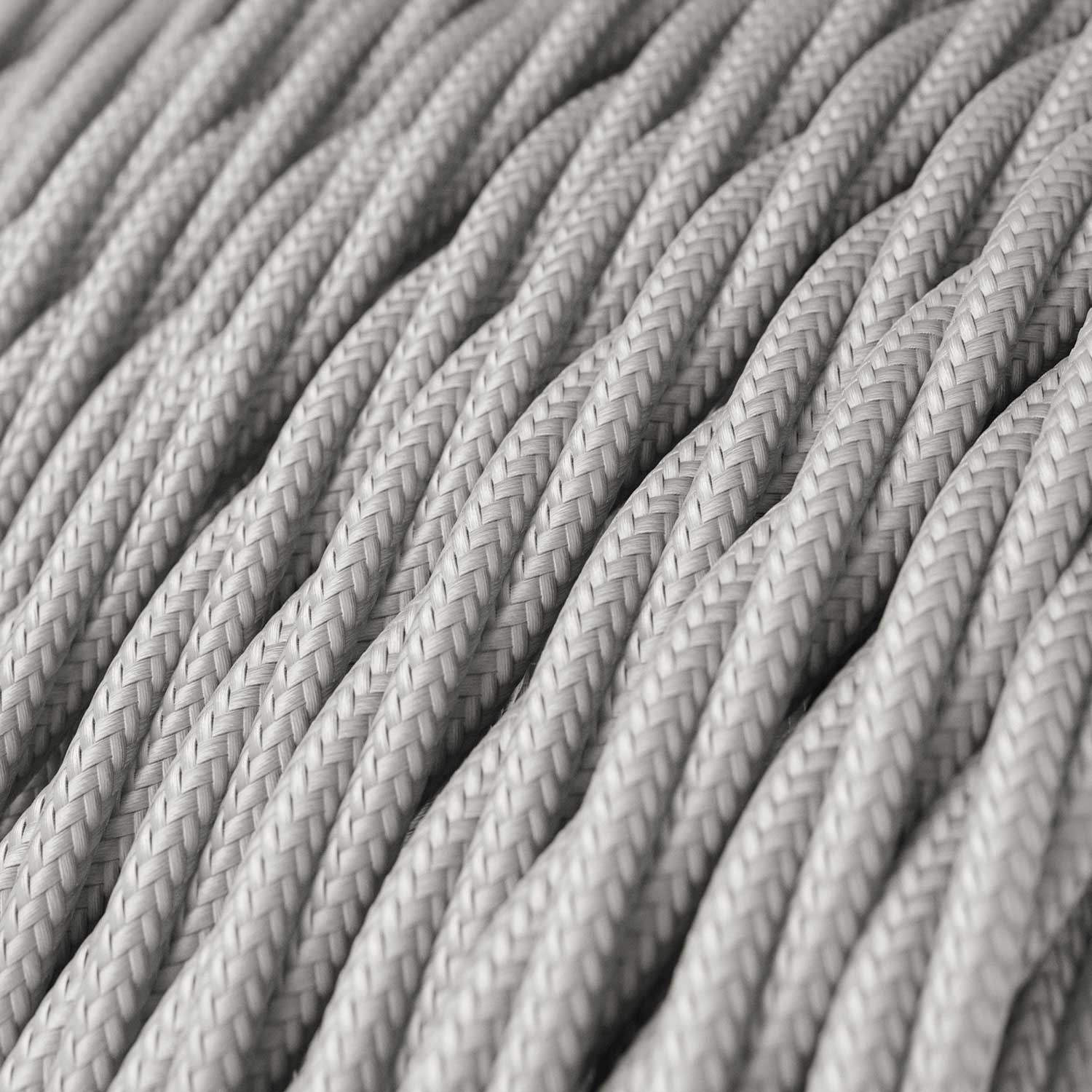 Textile cable Creative Cables, glossy silver, 3-core