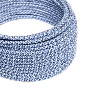 Textile cable Creative Cables, glossy turquoise pixel pattern, 3-core