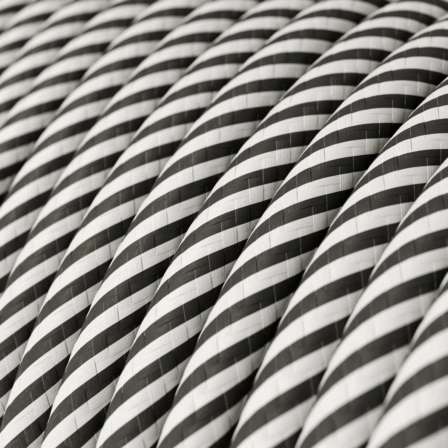 Textile cable Creative Cables, glossy white and slate (two-colour Vertigo), 3-core