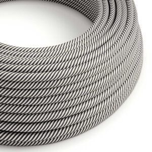 Textile cable Creative Cables, glossy white and slate (two-colour Vertigo), 3-core