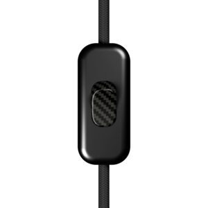 Included single-pole switch with button Creative Cables, Carbon fiber effect