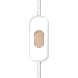 Included single-pole switch with button Creative Cables, wooden effect