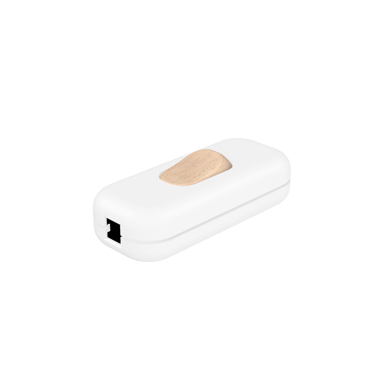 Included single-pole switch with button Creative Cables, wooden effect