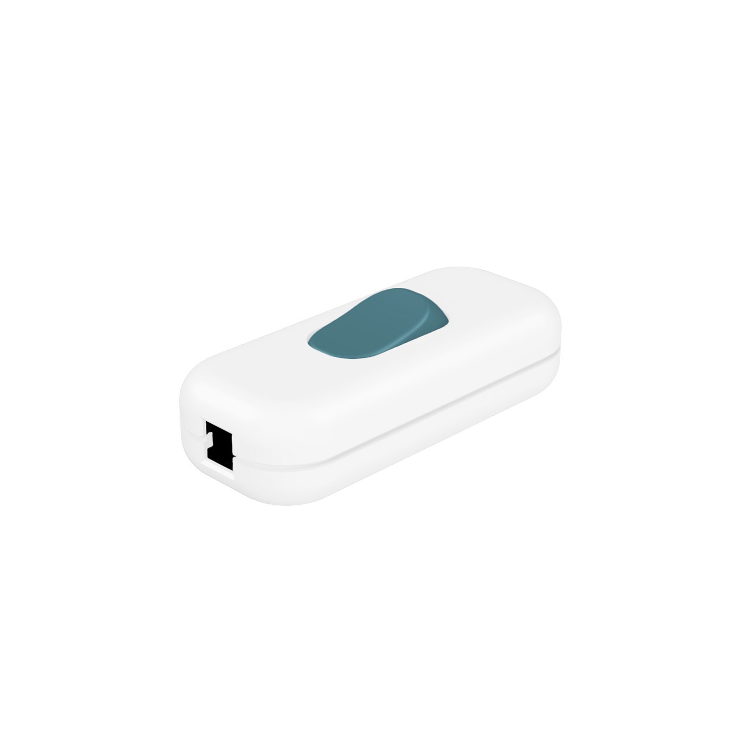 Included single-pole switch with button Creative Cables, petrol blue