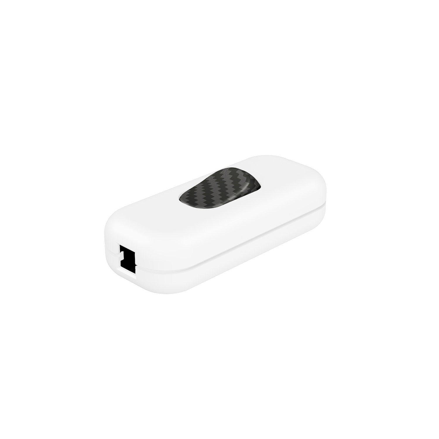 Included single-pole switch with button Creative Cables, Carbon fiber effect