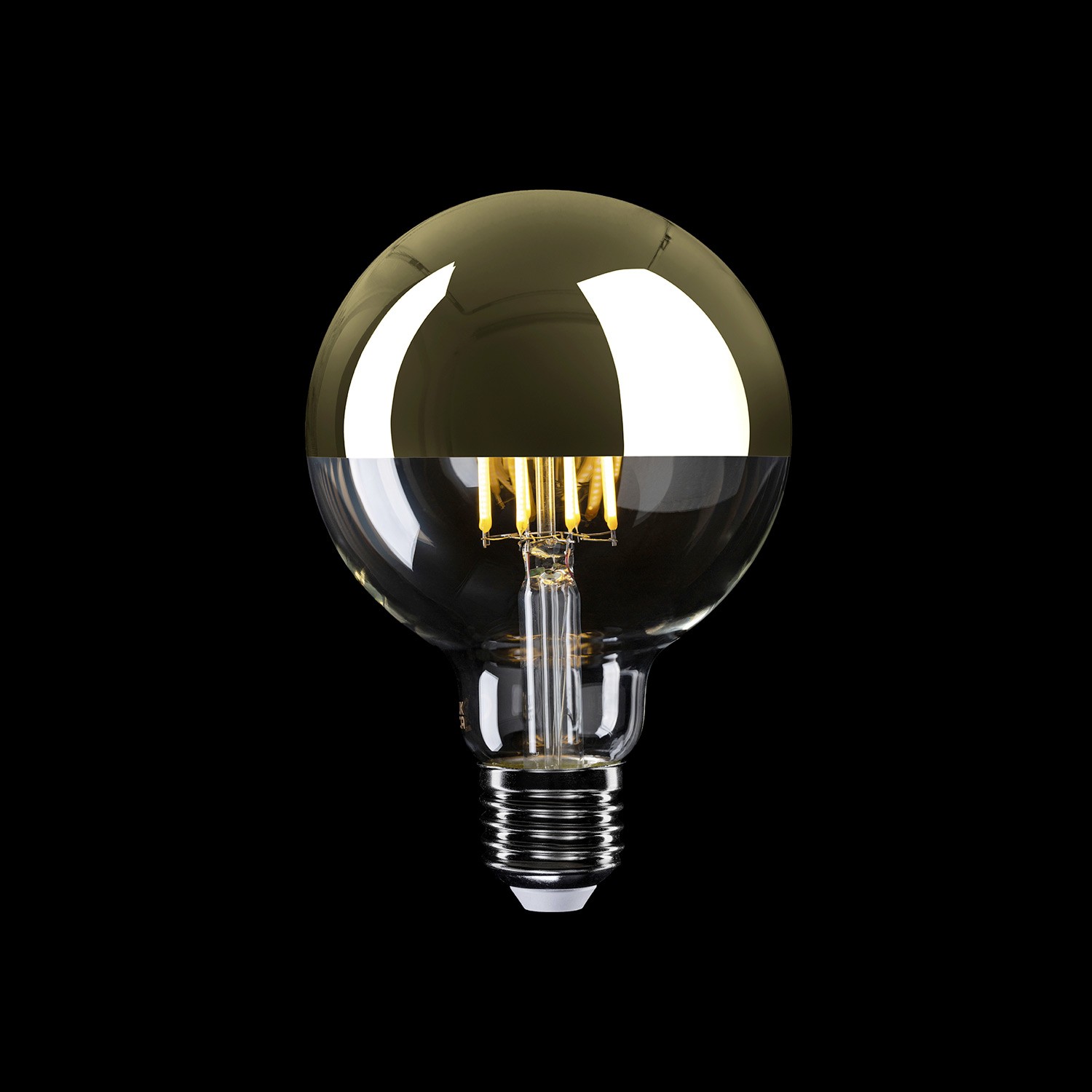 LED bulb Creative Cables half-sphere ball G95, gold, 7W 2700K E27