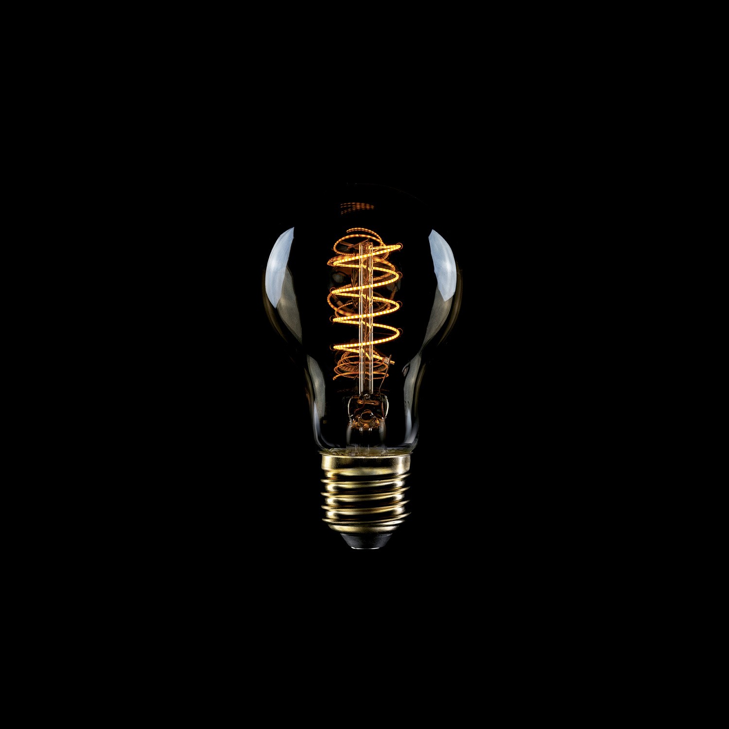 LED bulb Creative Cables drop-shaped A60, curved filament, gold, 4W 1800K E27