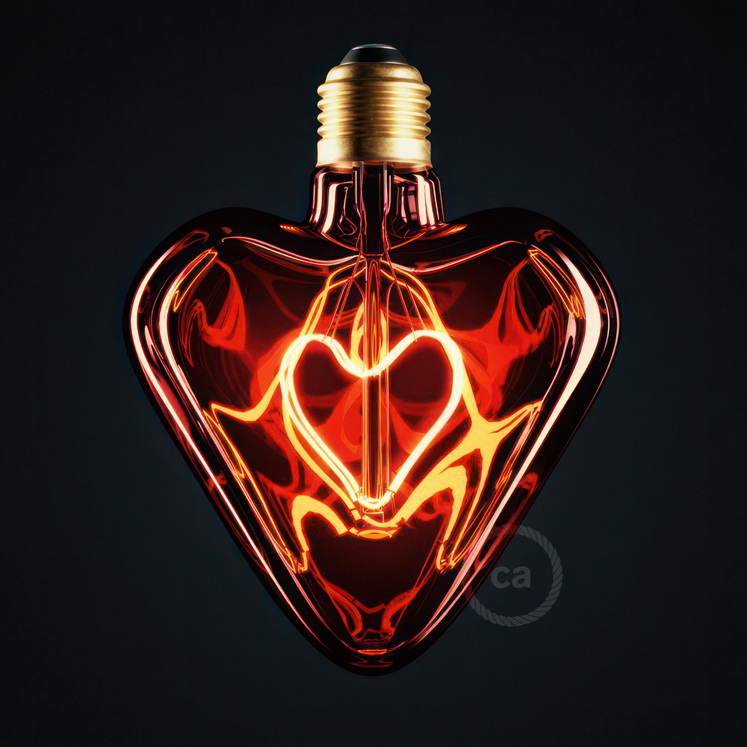 LED bulb Creative Cables heart shape, heart shape red, 5W 2000K E27
