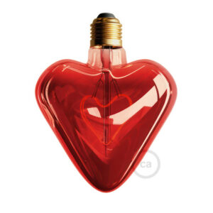 LED bulb Creative Cables heart shape, heart shape red, 5W 2000K E27