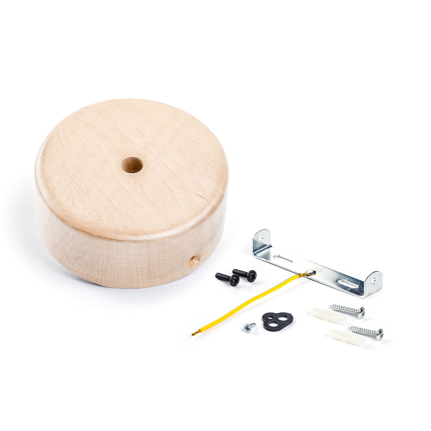 Mini cylindrical wooden ceiling socket Creative Cables, natural