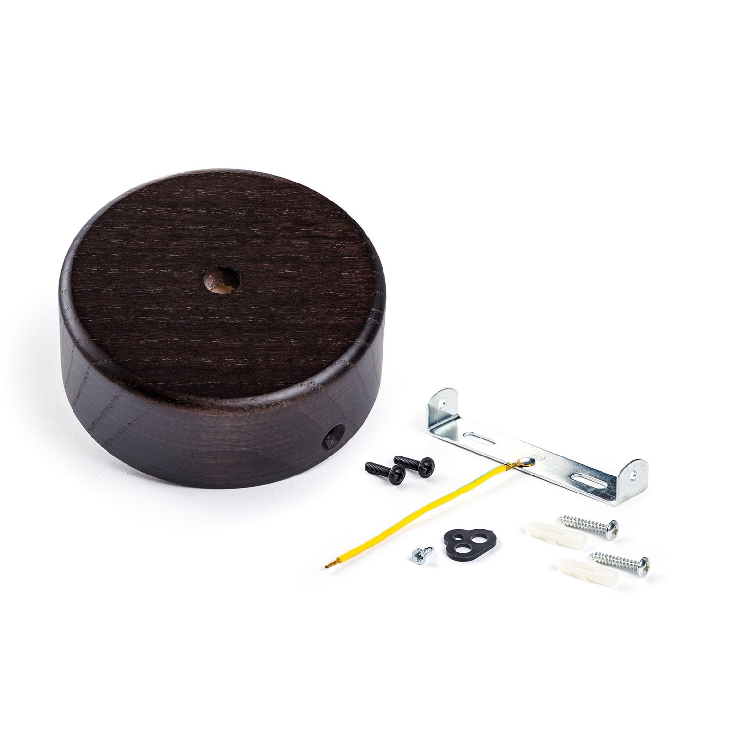 Mini cylindrical wooden ceiling socket Creative Cables, wenge wood