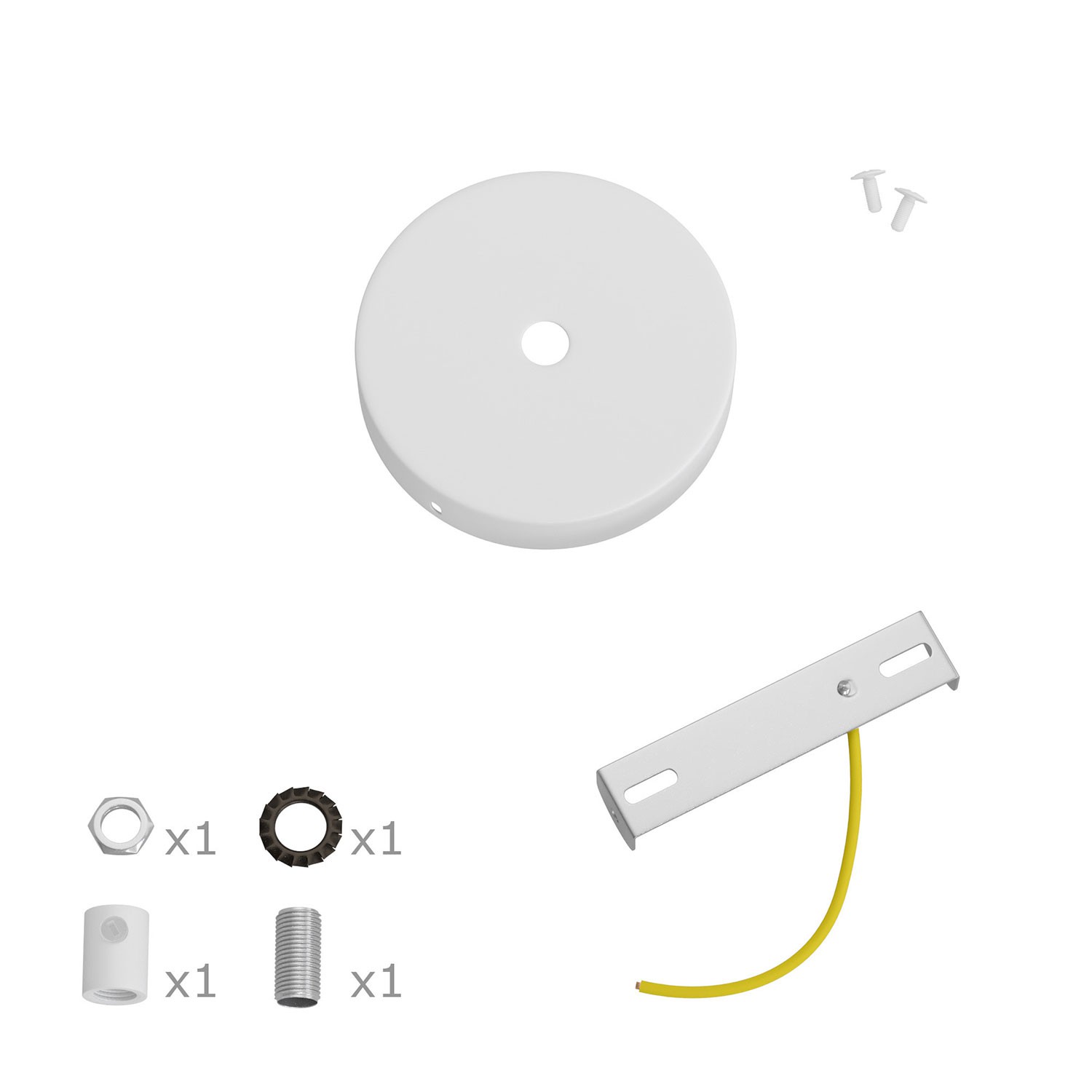 Mini cylindrical metal ceiling socket Creative Cables, white matt