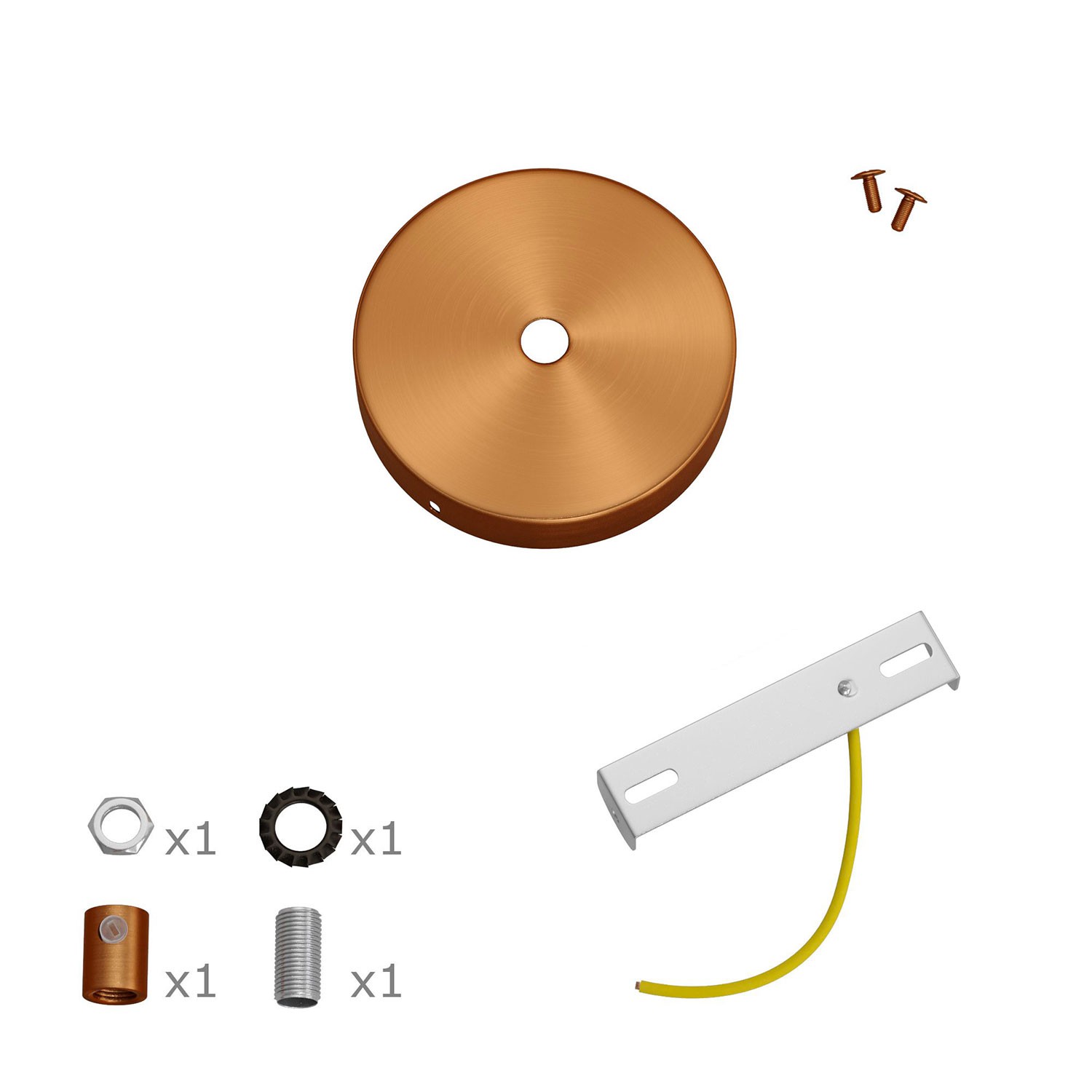 Mini cylindrical metal ceiling socket Creative Cables, copper matt