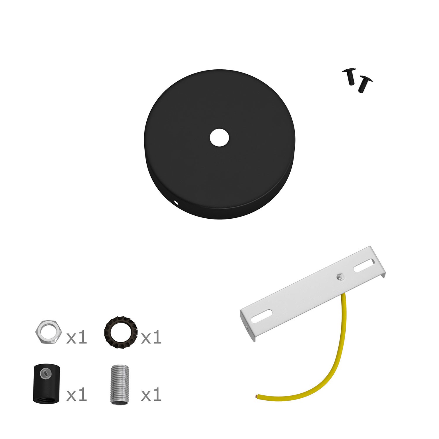 Mini cylindrical metal ceiling socket Creative Cables, black
