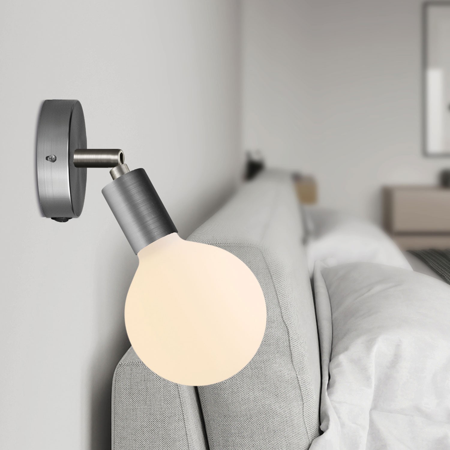 Mini metal ceiling socket with switch Creative Cables, titanium matt